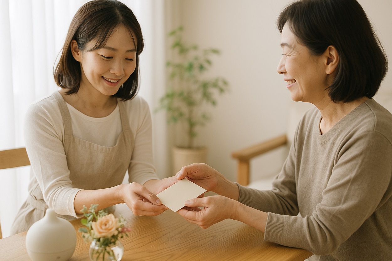 紹介カードの受け渡し