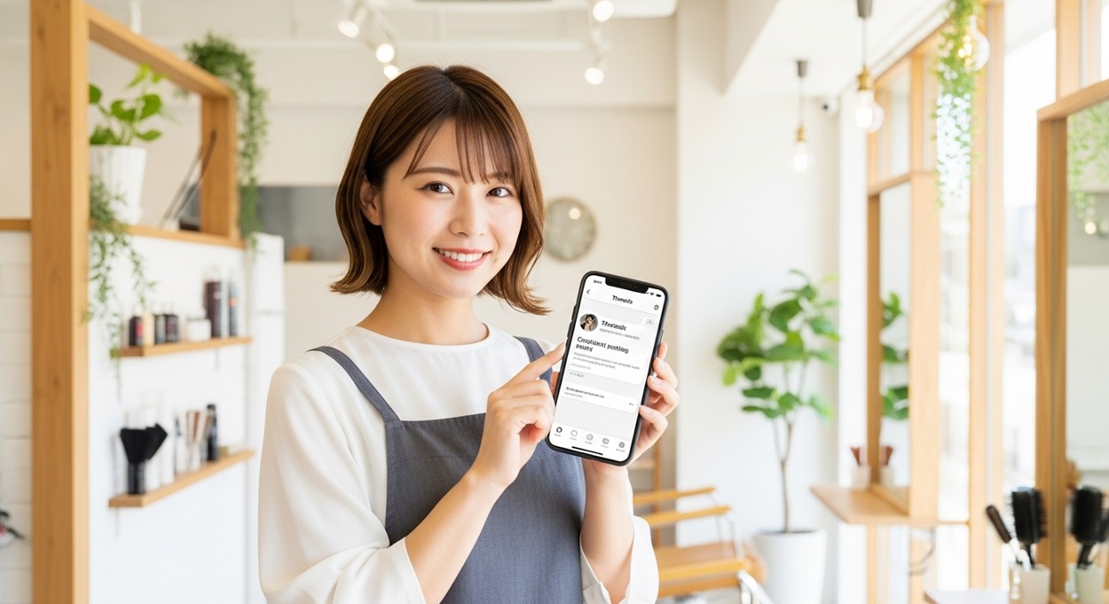 スレッズを続けるサロンオーナー