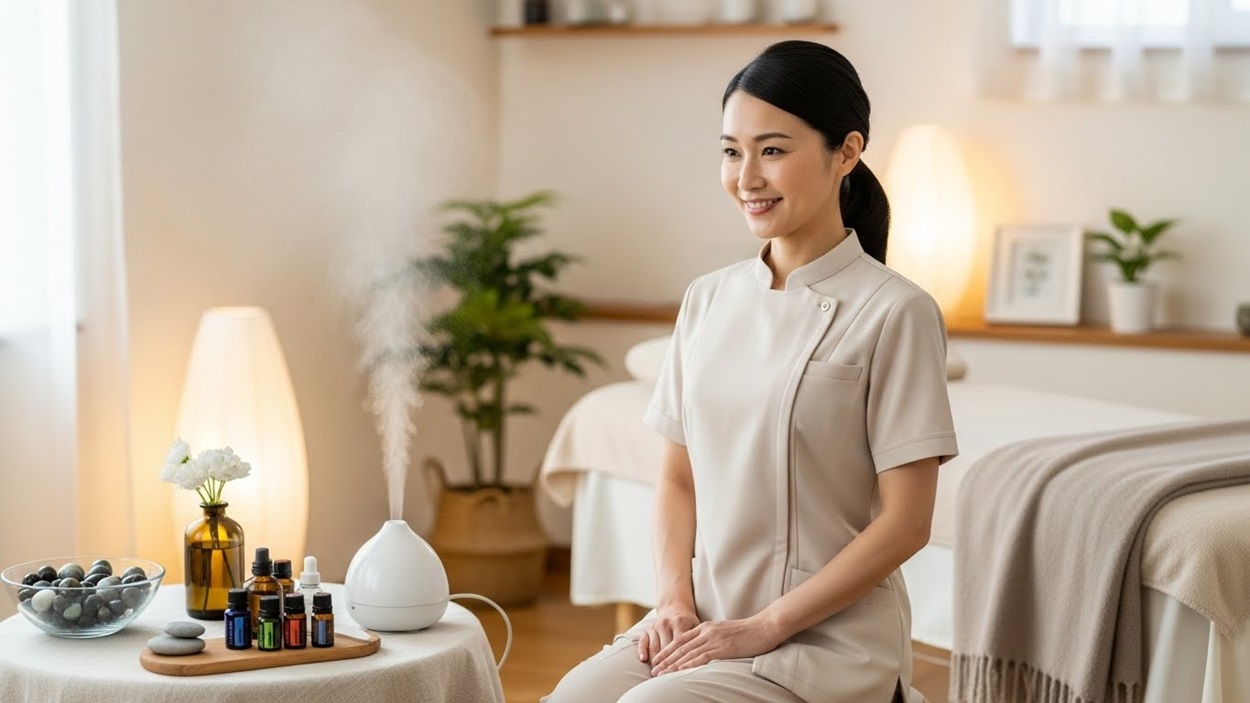 ベージュのユニフォーム