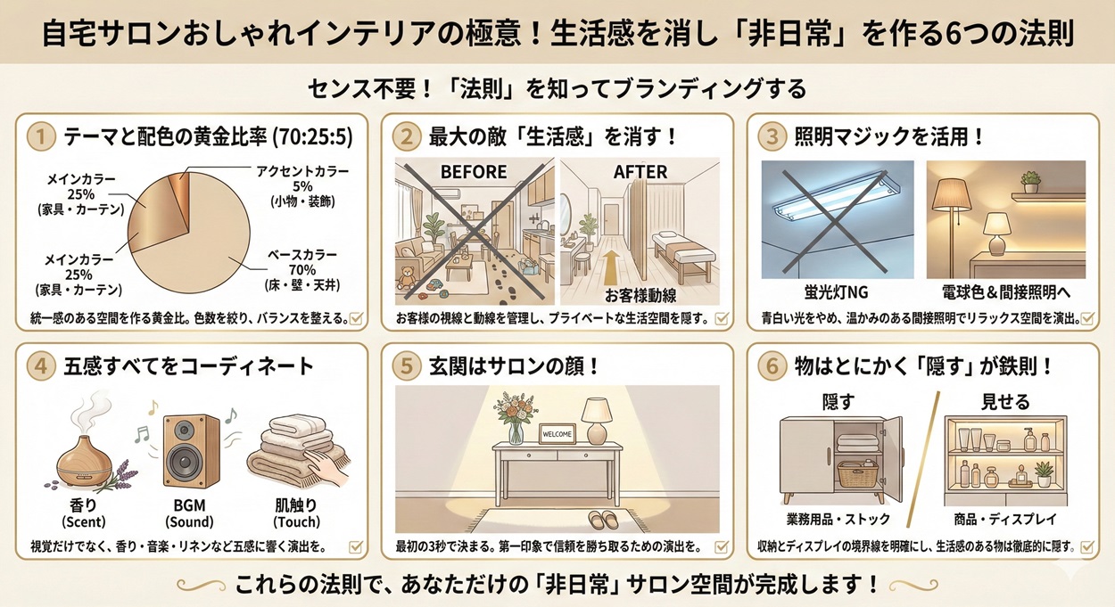 自宅サロンをおしゃれインテリアにする6つの法則