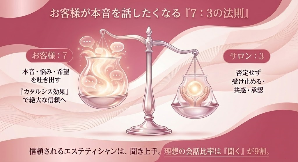 お客様が本音を話したくなる「7：3の法則」