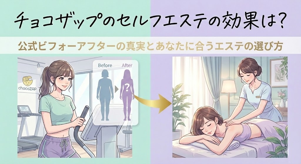 チョコザップのセルフエステの効果は？公式ビフォーアフターの真実とあなたに合うエステの選び方のイメージ図
